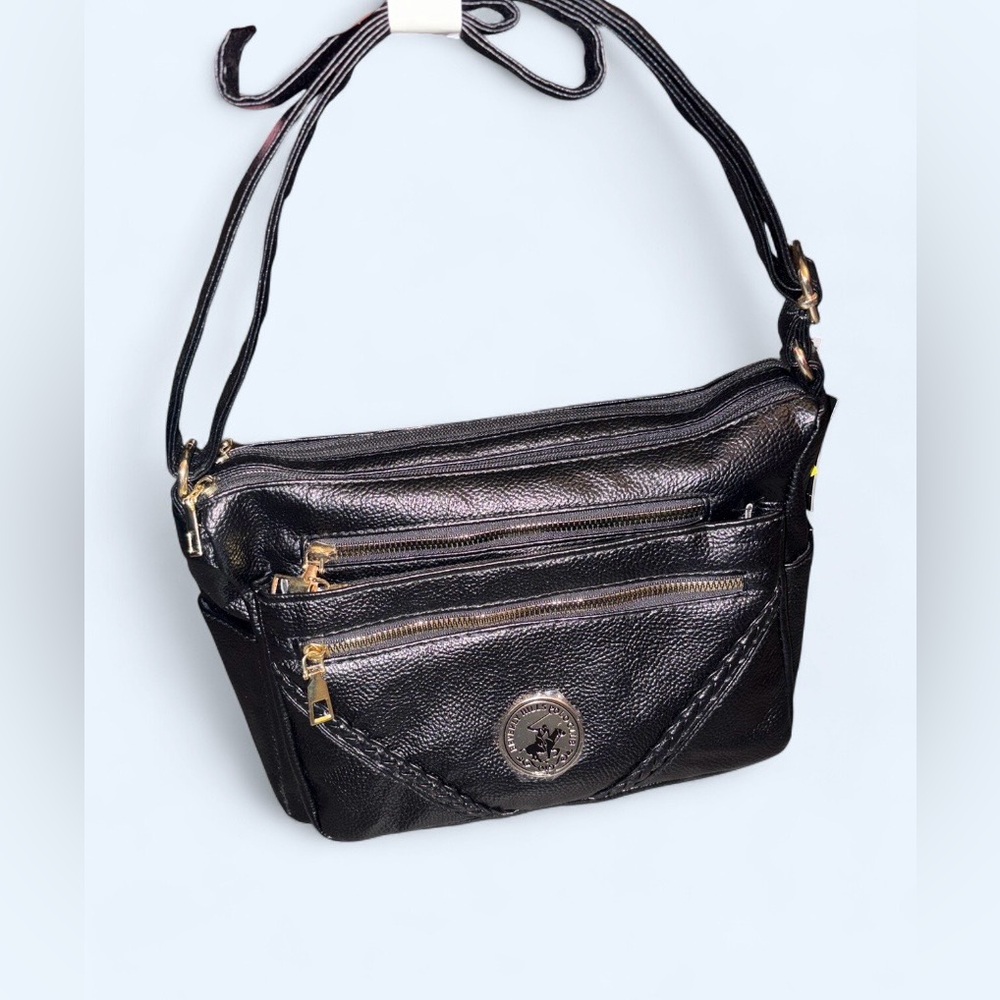 Beverly Hills Polo Club Black Multi-Section Crossbody Bag | NWT - Picture 3 of 12